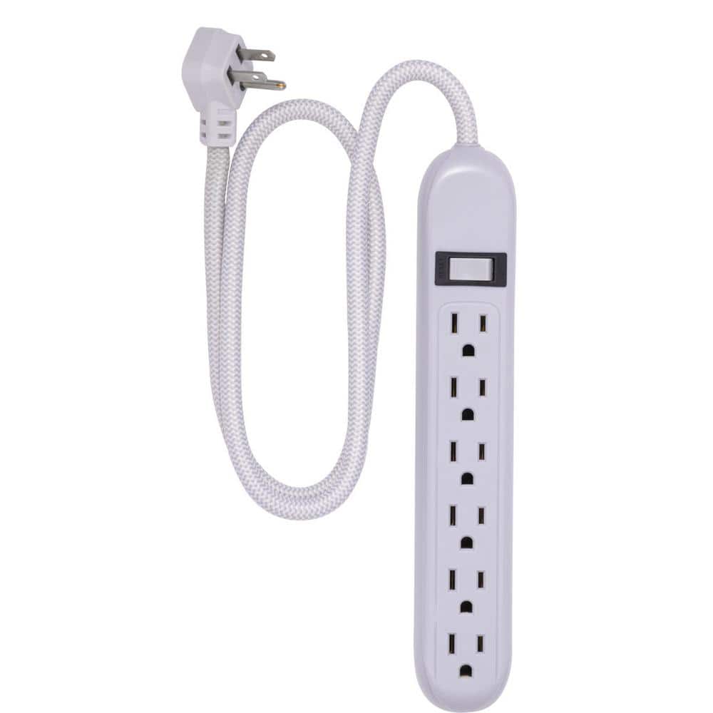 Cordinate 6Outlet Surge Protector Power Strip with 3 ft. Braided