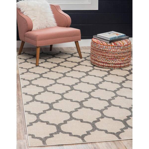 Trellis Philadelphia BeigeGray 3' 3 x 5' 3 Area Rug