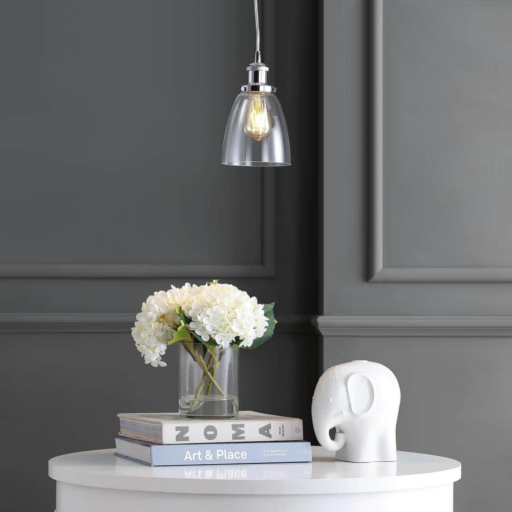 Cleo 5.5" Chrome Glass LED Adjustable Pendant Light