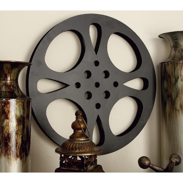 Litton Lane 18 in. x 18 in. Metal Gray Reel Film Wall Decor