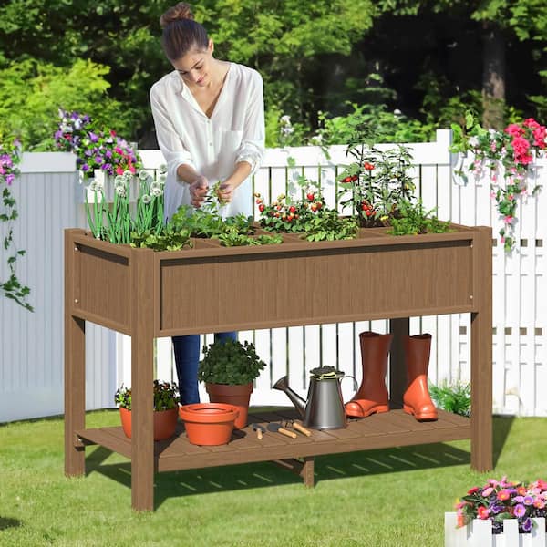 LUE BONA 48 in.x 22 in.x 30 in.Brown Recycled Plastic Wood