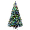 WELLFOR 9 ft. Pre-Lit LED PVC Regular Full Artificial Christmas Tree with  1000 Multi-Color Lights and Metal Stand CM-HPY-20682 - The Home Depot