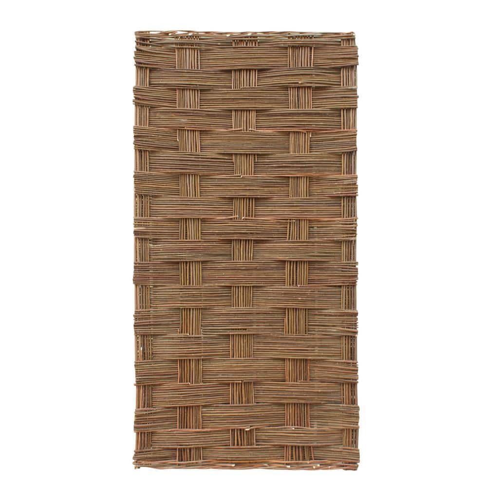 72'' H x 36'' W Brown Willow Braided Wood Fence Panel