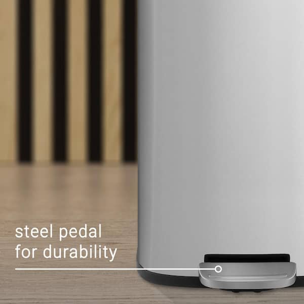 happimess - Curtis 8 Gal. Chrome Step-Open Trash Can