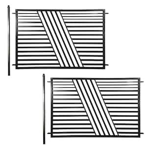16 ft. x 5 ft. Sofia Style Security Fence Panels Steel Fence Kit 2-Panel Gate Fence