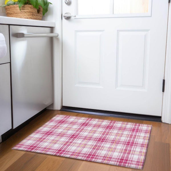 Mayfield Premium Machine Washable Abstract AMF993 Blush 2 ft. x 3 ft. Area Rug