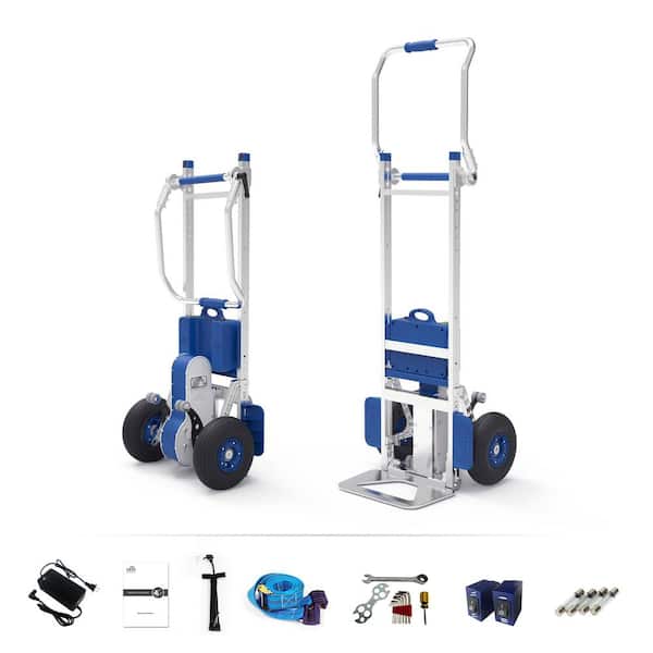 Unbranded Electric Stair Climbing Hand Truck Dolly- 375 lbs. Capacity with Folding Handle and Pneumatic Wheels
