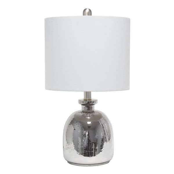 Elegant Designs 20 in. Silvery Glass Table Lamp with Light Gray 