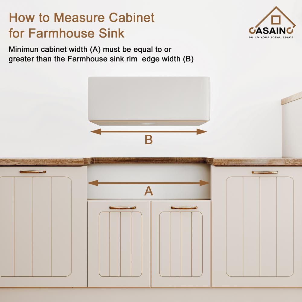 30'' White Fireclay Single Bowl Farmhouse Kitchen Sink with Faucet