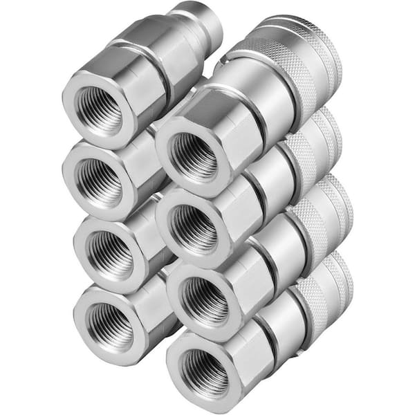 1/2 in. Hydraulic Quick Couplers, 27.6 MPa Quick Connect Set with 1/2 in. NPT Thread, 45.5 L/min Hydraulic Quick Coupler