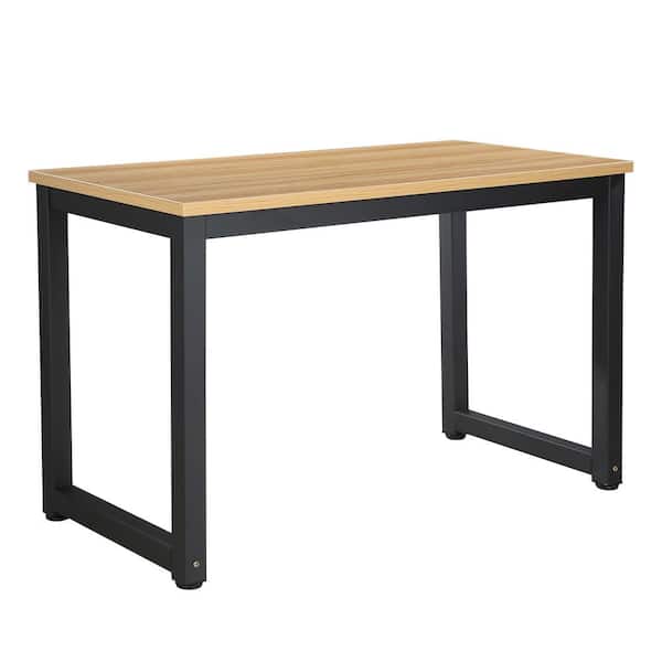 EDGEMOD Daria 48 in. Rectangular Natural/Black Computer Desk with Adjustable Height Feature