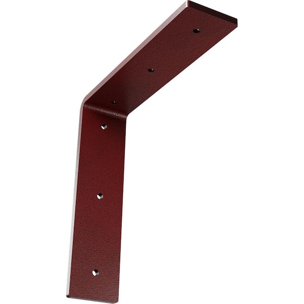 Ekena Millwork 8 in. x 2 in. x 8 in. Steel Hammered Bright Red Hamilton Bracket