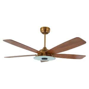 Striker 56 in. Indoor/Outdoor Gold Smart Ceiling Fan, Dimmable LED Light and Remote, Works with Alexa/Google Home/Siri