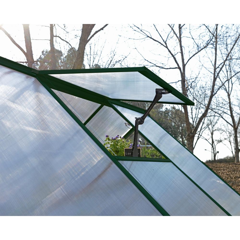 Hybrid Green Polycarbonate and Aluminum Walk-In Greenhouse