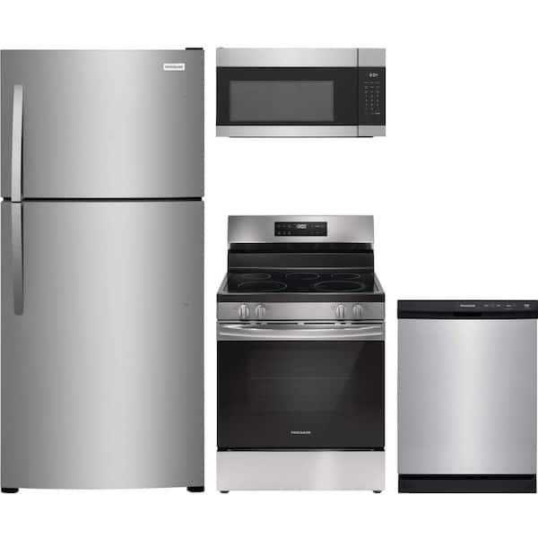 20 cu. ft. Standard Depth Refrigerator with 5 Burner Freestanding Electric Range and Dishwasher