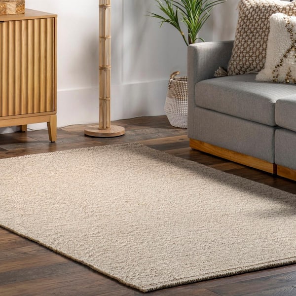 nuLOOM Celena Casual Flatweave Wool Blend Ivory 8 ft. x 10 ft. Area Rug  TWFM01A-8010 - The Home Depot