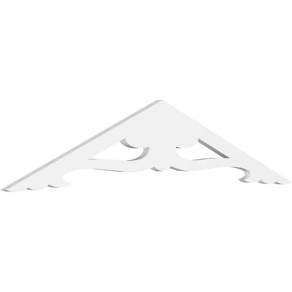 Ekena Millwork 1 in. x 48 in. x 10 in. (5/12) Pitch Cornelia Gable Pediment Architectural Grade PVC Moulding