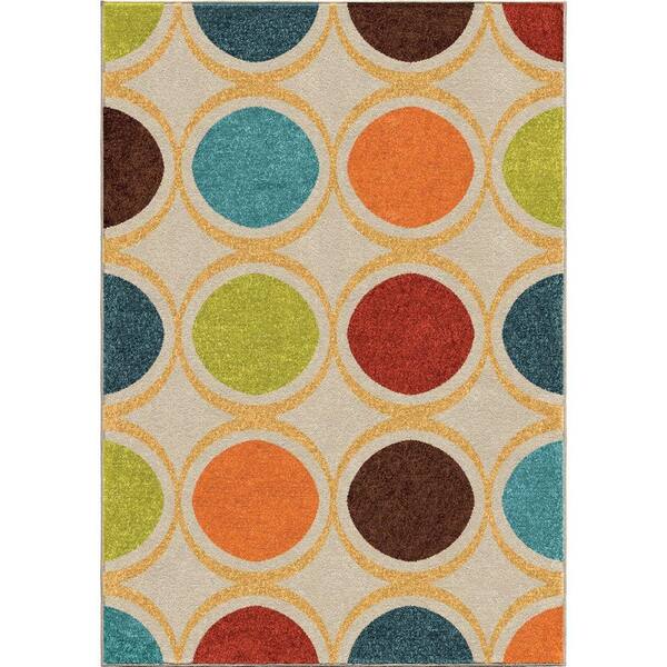 Orian Rugs Color Circles Ivory 8 ft. x 11 ft. Indoor Area Rug