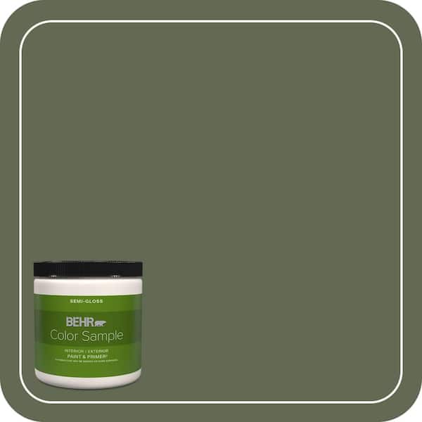 BEHR PREMIUM PLUS 8 oz. #ICC-87 Rosemary Sprig Semi-Gloss Interior/Exterior Paint & Primer Color Sample