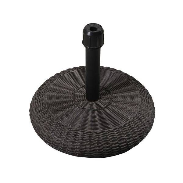 Sunjoy Monterey Wicker Look 35 lbs. Concrete Patio Umbrella Base in Black