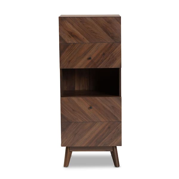 Baxton Studio Hartman Walnut Brown Accent Storage Cabinet