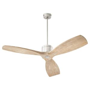 Laurus 64 in. 3-Blades Satin Nickel Ceiling Fan