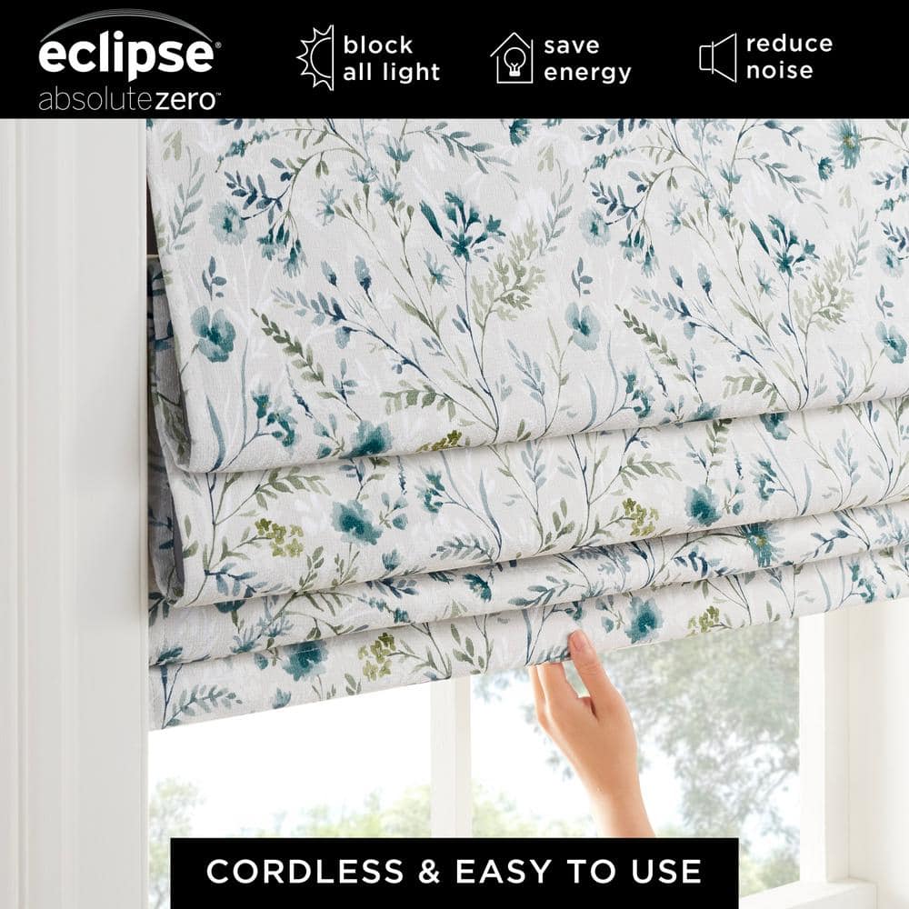 Marine Botanical Blackout Cordless Roman Shade 64x35