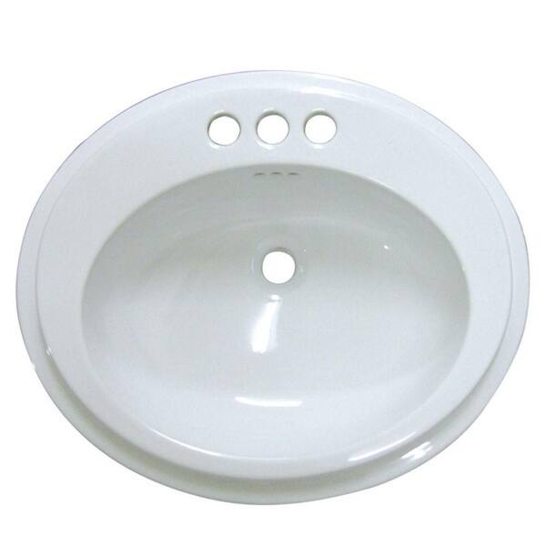 Kingston Brass Self-Rimming Bathroom Sink in White