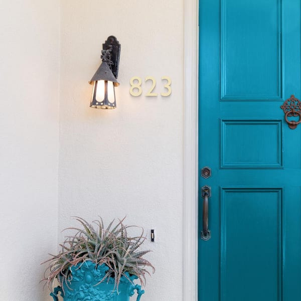 4 in. Polished Brass Floating House Number 2