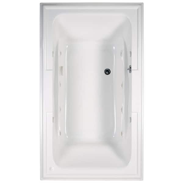 American Standard Town Square 72 in. x 42 in. Center Drain EcoSilent Whirlpool Tub in White
