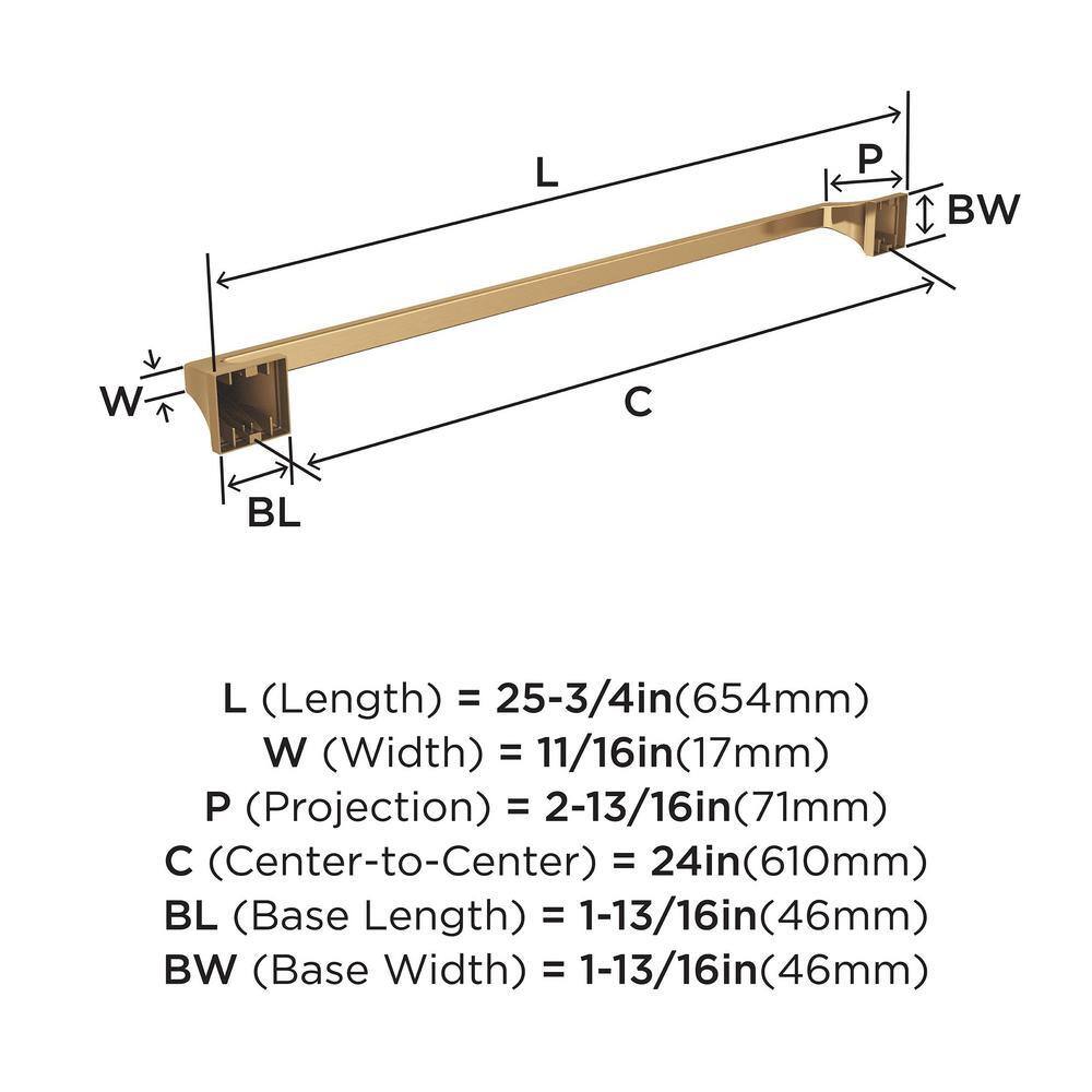 Champagne Bronze 24-Inch Wall Mounted Towel Bar