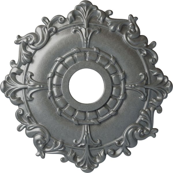 Ekena Millwork 18 in. x 3-1/2 in. ID x 1-1/2 in. Riley Urethane Ceiling Medallion (Fits Canopies upto 4-5/8 in.), Platinum