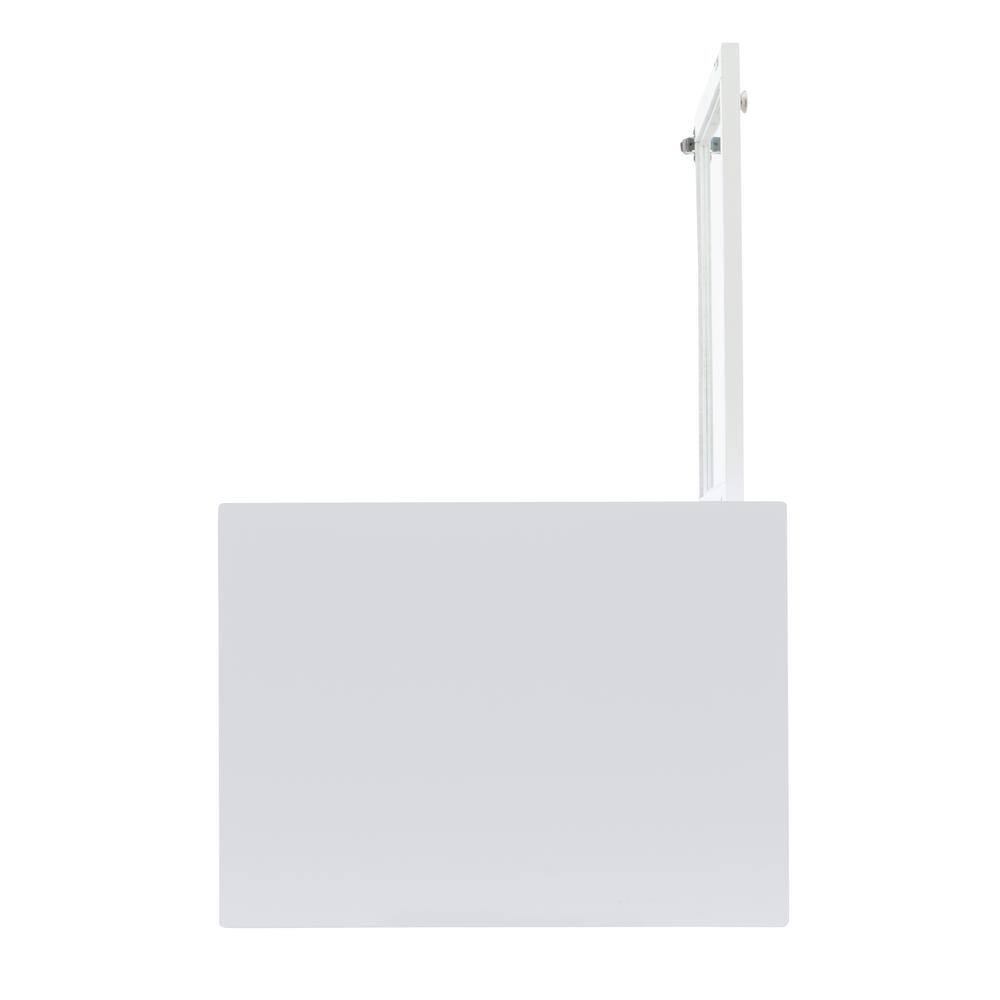 White MDF Accent Cabinet with Glass Door and Shelves