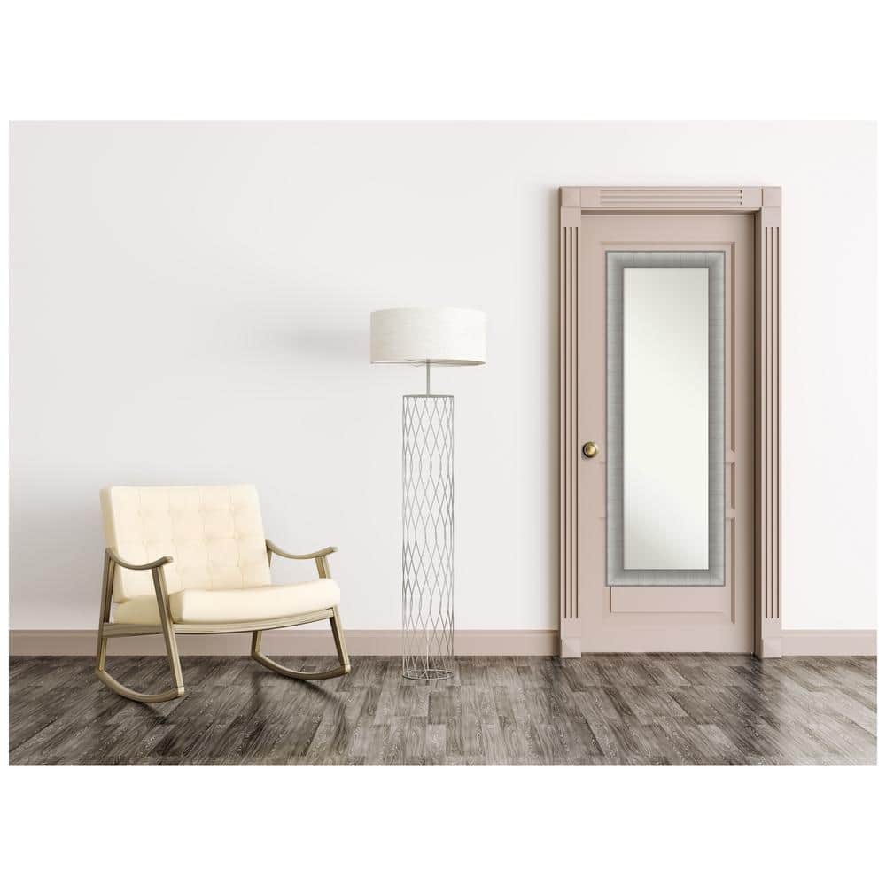 Elegant Brushed Pewter Rectangular Full-Length Door Mirror