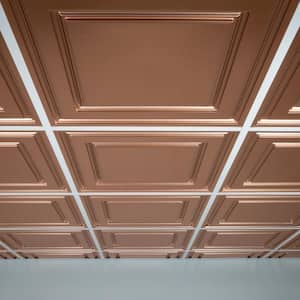 Oxford Faux Copper 2 ft. x 2 ft. Lay-in Ceiling Panel (Case of 6)