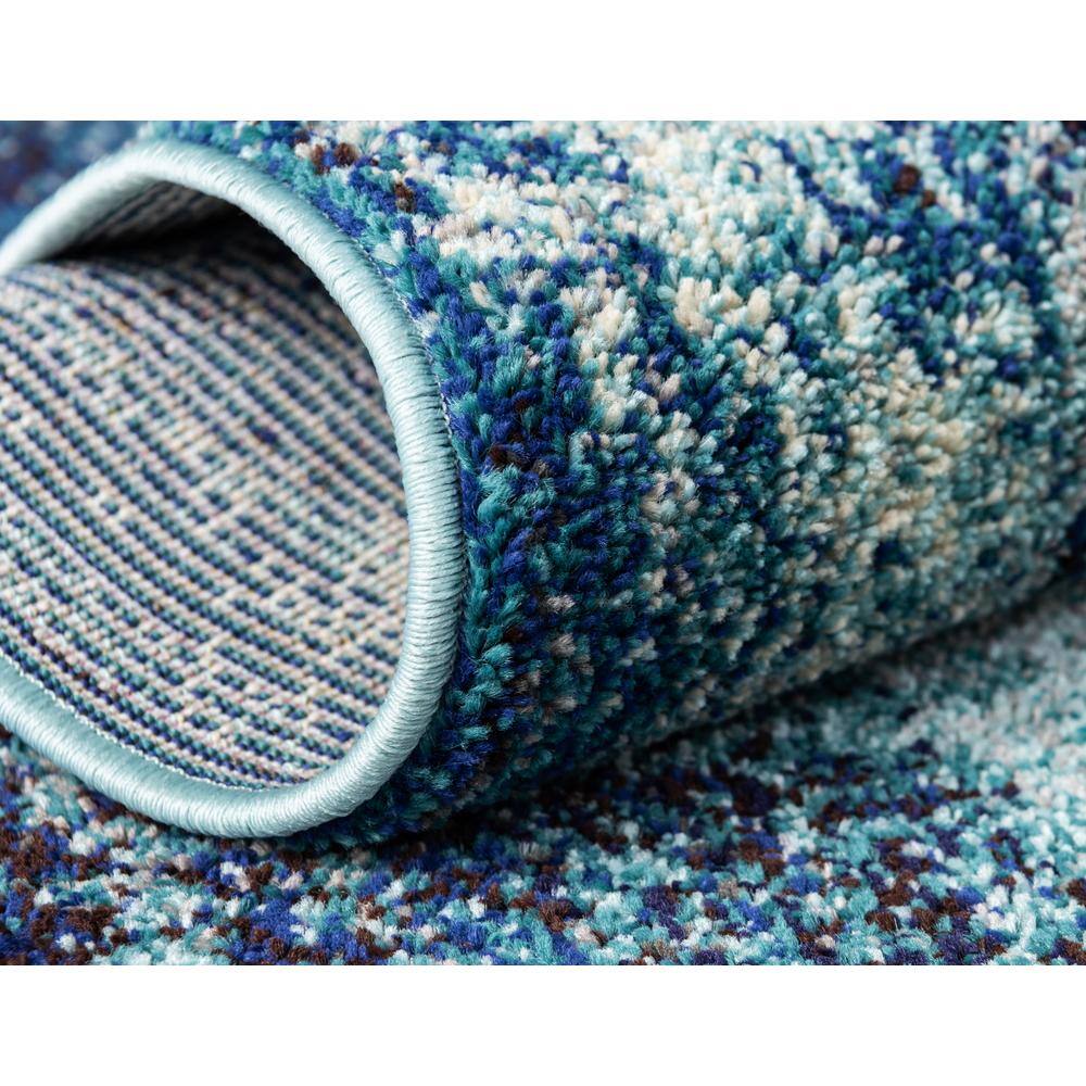 Blue and Gray Abstract Rectangular Area Rug