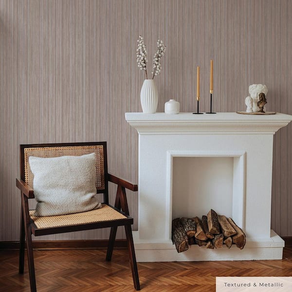 Metallic Neutral Faux Grasscloth Vinyl Peel and Stick Textured Wallpaper Roll (Covers 28 sq. ft.)