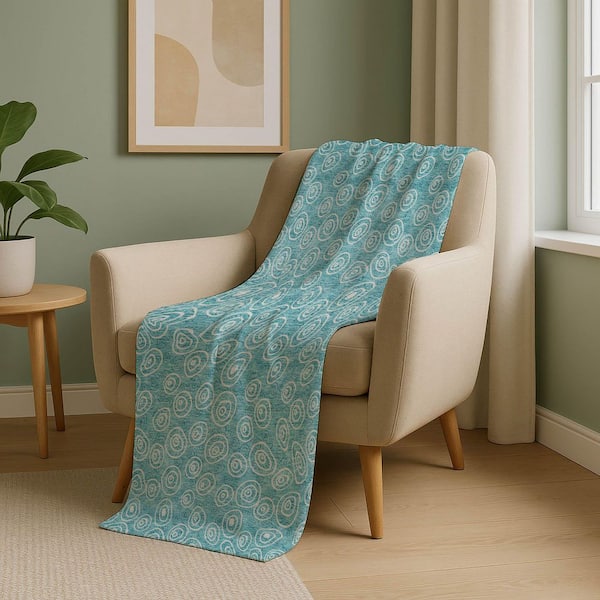 Addison Rugs Premium Machine Washable ASB728 Teal 50 x 70 Sherpa  Throw Blanket ASB728TE50X70