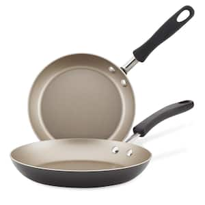 Cookstart 2-Piece Pewter Aluminum Diamond Max Non-Stick Skillet Set