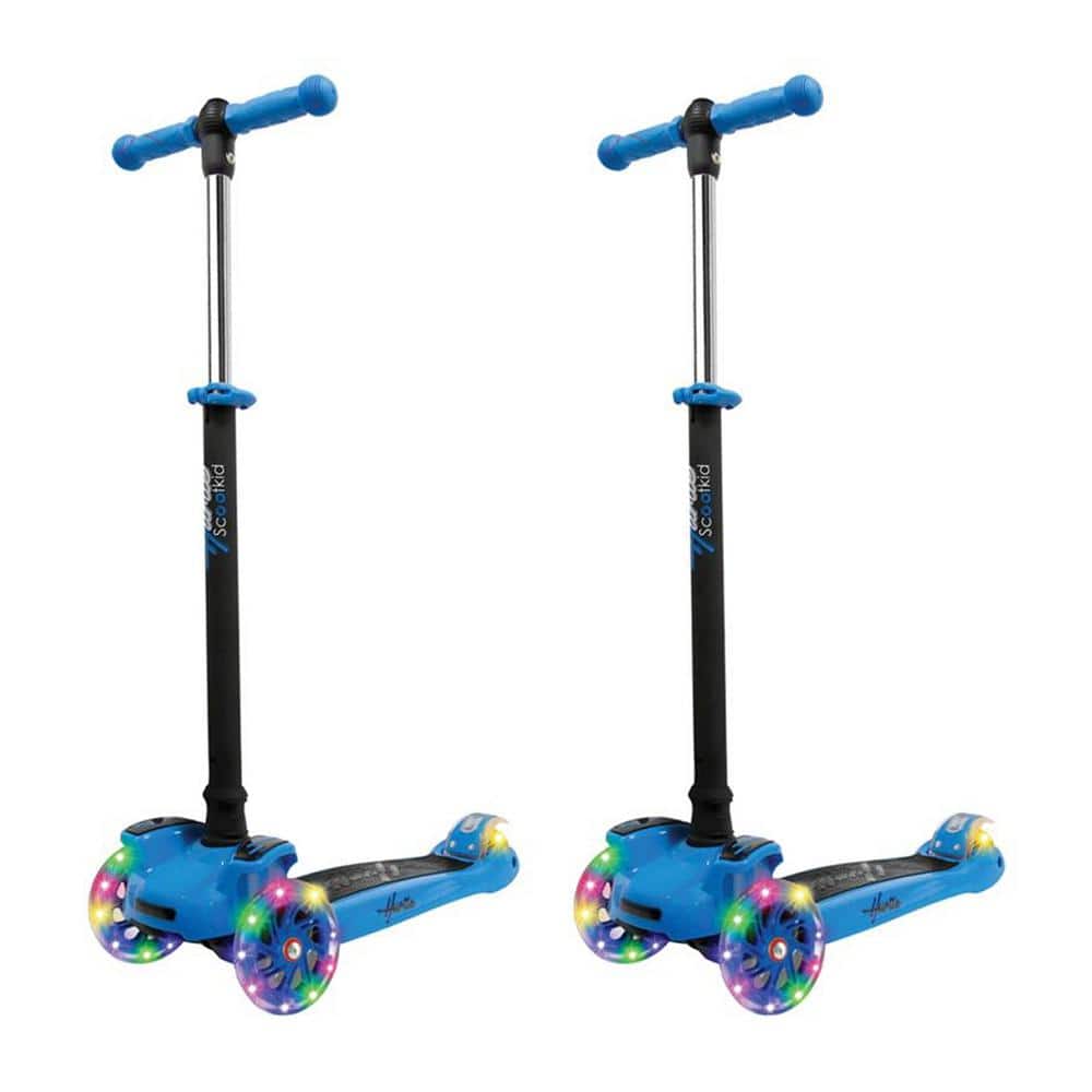 Costway 2-In-1 Folding Ride on Suitcase Scooter with LED Wheels Brake  System Kids toy Gifts TS10055WH - The Home Depot