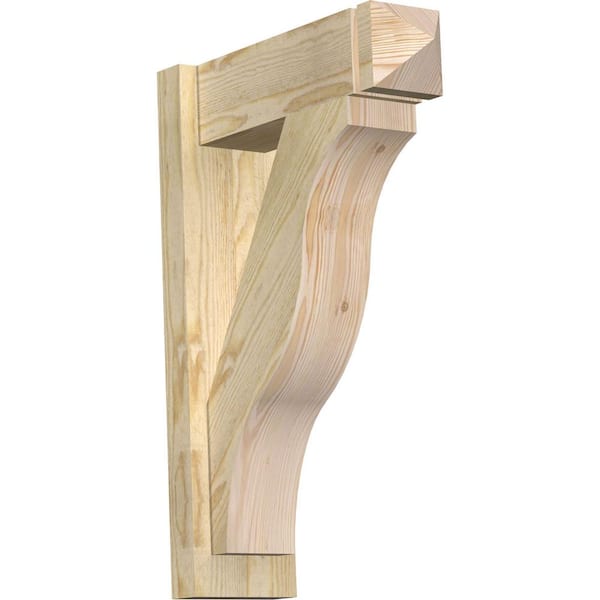 Ekena Millwork 6 in. x 26 in. x 18 in. Douglas Fir Fuston Arts and Crafts Rough Sawn Outlooker