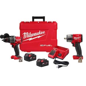 M18 Fuel 18-V Lithium-Ion Brushless Cordless 1/2 in. Hammer Drill Driver Kit with M18 FUEL 1/2 in. Impact Wrench