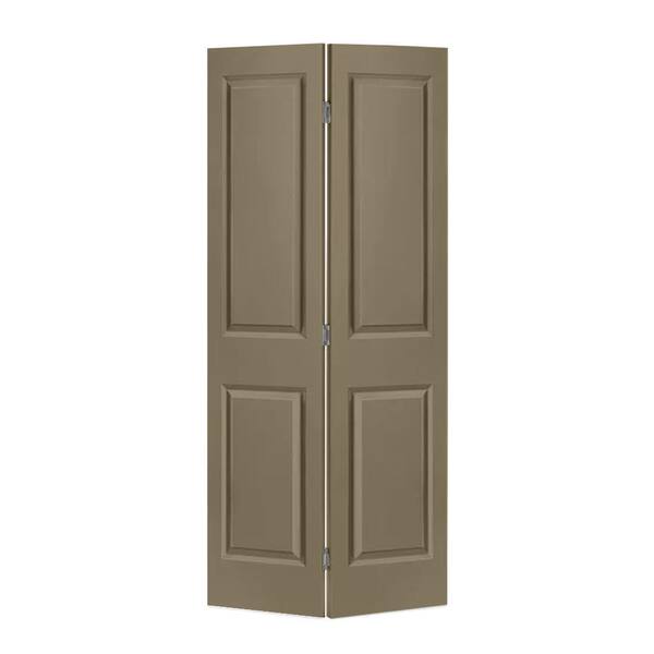 CALHOME 36 in. x 80 in. 2 Panel Olive Green Painted MDF Composite Hollow Core Bi-Fold Closet Door with Hardware Kit