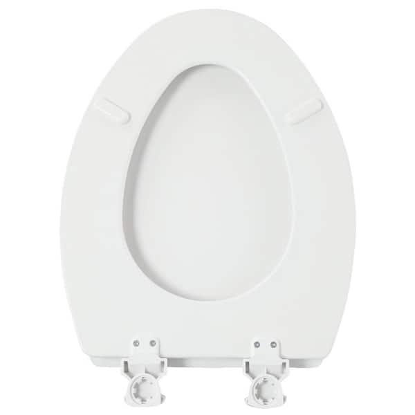 BEMIS 500EC 390 Toilet Seat with Easy Clean & Change Hinges, 1 Pack Round,  Cotton White