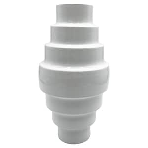 12 in. Decorative Iron Tiered Vase in White