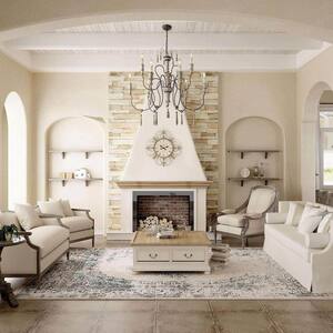 9-Light Persian White Wood French Country Chandelier