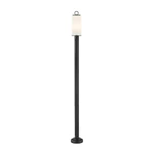 Sana 2-Light Black Aluminum Hardwired Outdoor Weather Resistant Post Light with No Bulbs Included