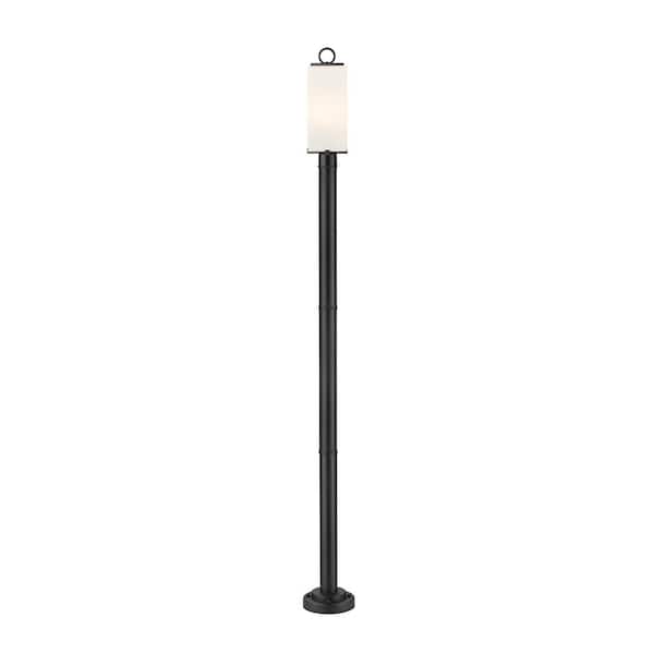 Unbranded Sana 2-Light Black Aluminum Hardwired Outdoor Weather Resistant Post Light with No Bulbs Included