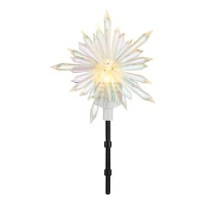 19 in Classic White Christmas Projection Kaleidoscope Starburst Christmas Tree Topper