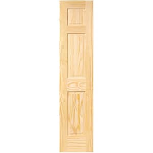 18 in. x 96 in. 6-Panel Pine Unfinished Solid Core Interior Door Slab